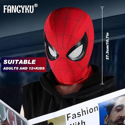 3D Spide Mask with Moving Eyes, Jaw Motion Activated Blinking Eyelid Spide Head Cover, Cosplay Costumes Mask for Adult Kids Halloween Masquerade Cosplay